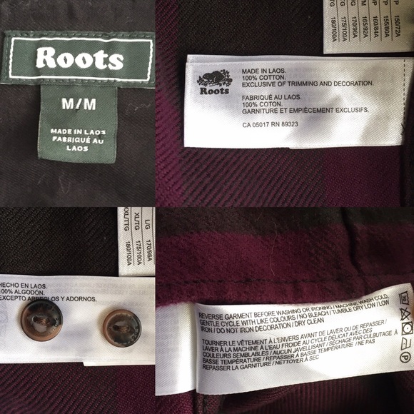 (SOLD) ROOTS Flannel Buffalo Shirt Elbow Patches M - Picture 5 of 5